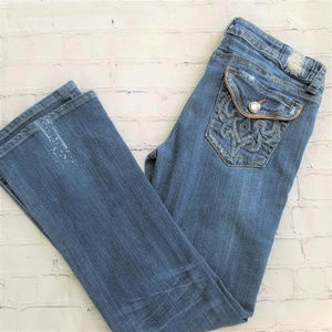LA Idol Embellished Crystal Bootcut Jeans Sz 9